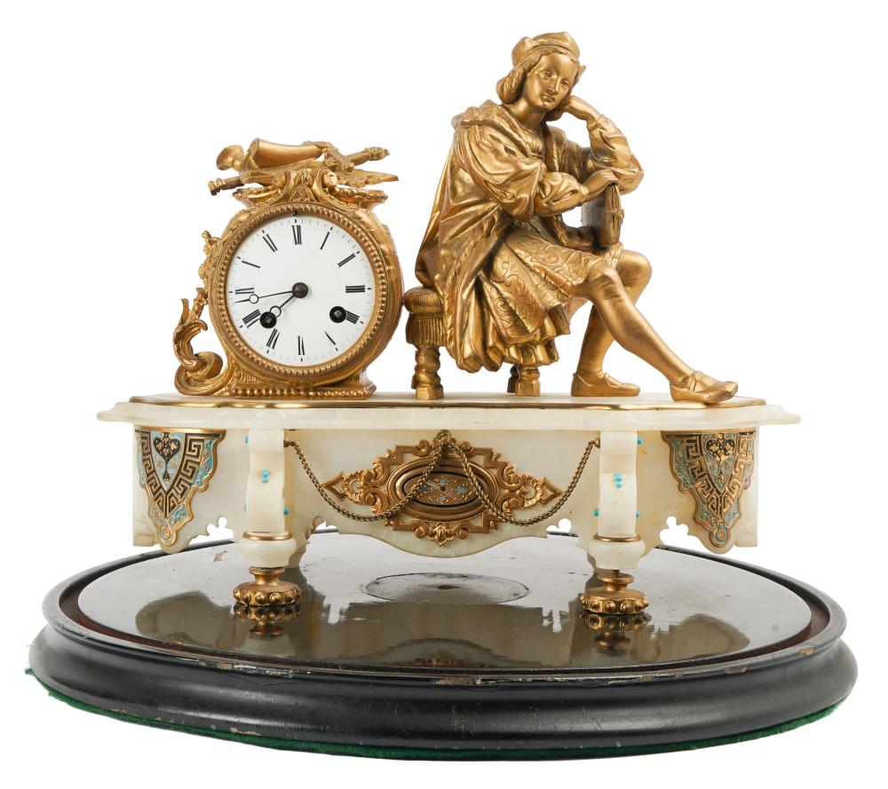FRENCH ONYX AND GILT BRONZE