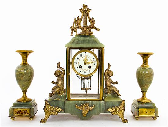 French onyx and ormolu clock