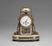 French Onyx Mantle Clock Frenc
