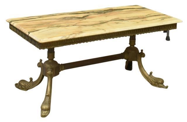 FRENCH ONYX-TOP GILT METAL
