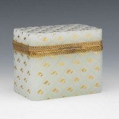 FRENCH OPALINE GLASS AND GILT