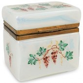 FRENCH OPALINE GLASS PAINTED B