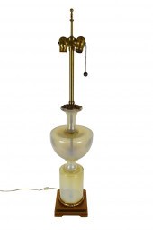FRENCH OPALINE GLASS TABLE LAM