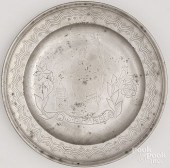 FRENCH OR BELGIAN PEWTER DISH,