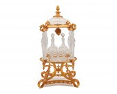 FRENCH ORMOLU AND CRYSTAL FIGU