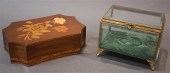 FRENCH ORMOLU AND GLASS HINGED
