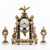 FRENCH ORMOLU AND MARBLE MANTE