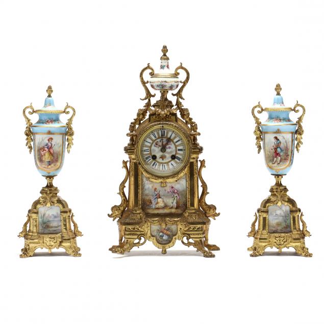 FRENCH ORMOLU AND PORCELAIN