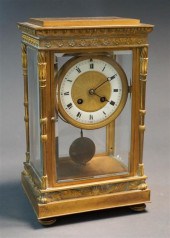 FRENCH ORMOLU BEVEL GLASS CLOC