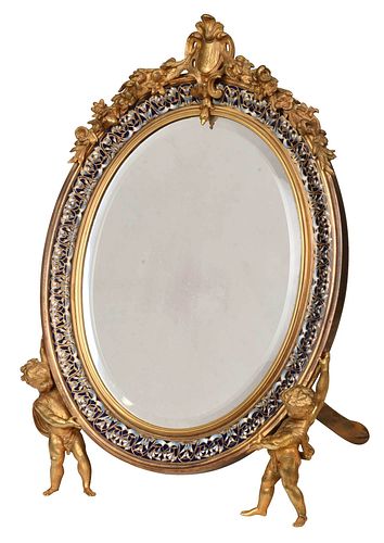 FRENCH ORMOLU, BRASS, AND CHAMPLEVE