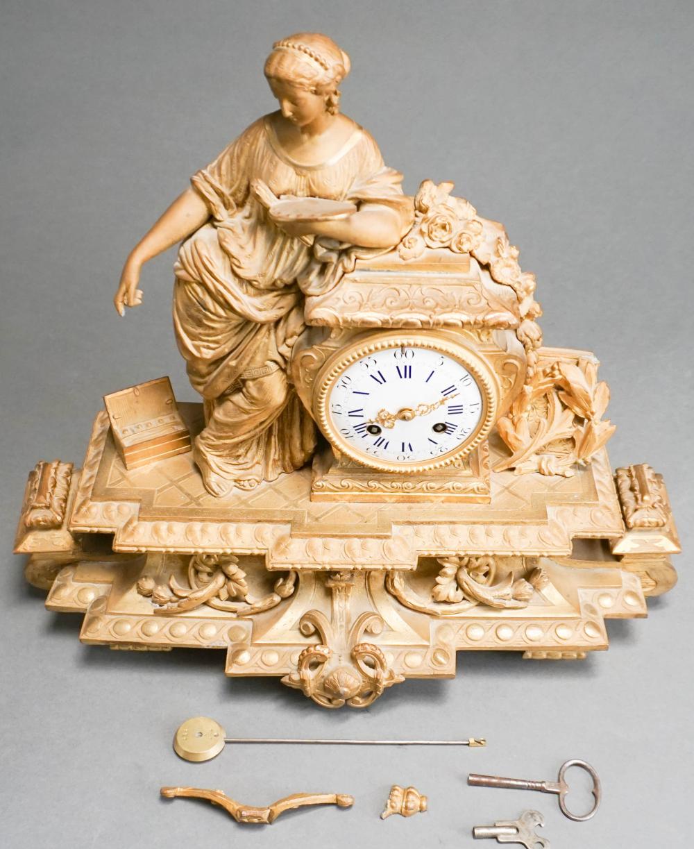 FRENCH ORMOLU FIGURAL CLOCK, H: