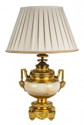 FRENCH ORMOLU-MOUNTED ONYX URN