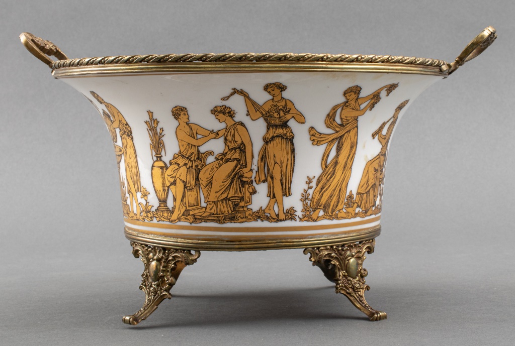 FRENCH ORMOLU MOUNTED PORCELAIN