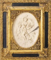 FRENCH OVAL CARVED MARBLE RELI