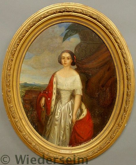 French oval oil on canvas