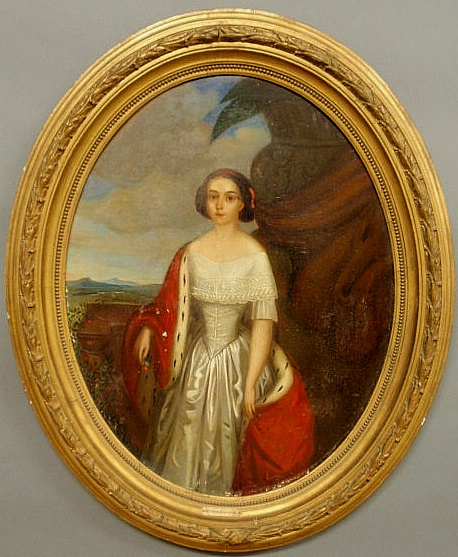 French oval oil on canvas
