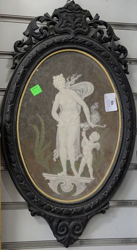 FRENCH OVAL PATE SUR PATE CHERUB