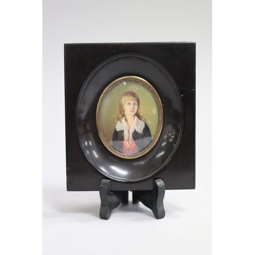 French oval portrait miniature of a