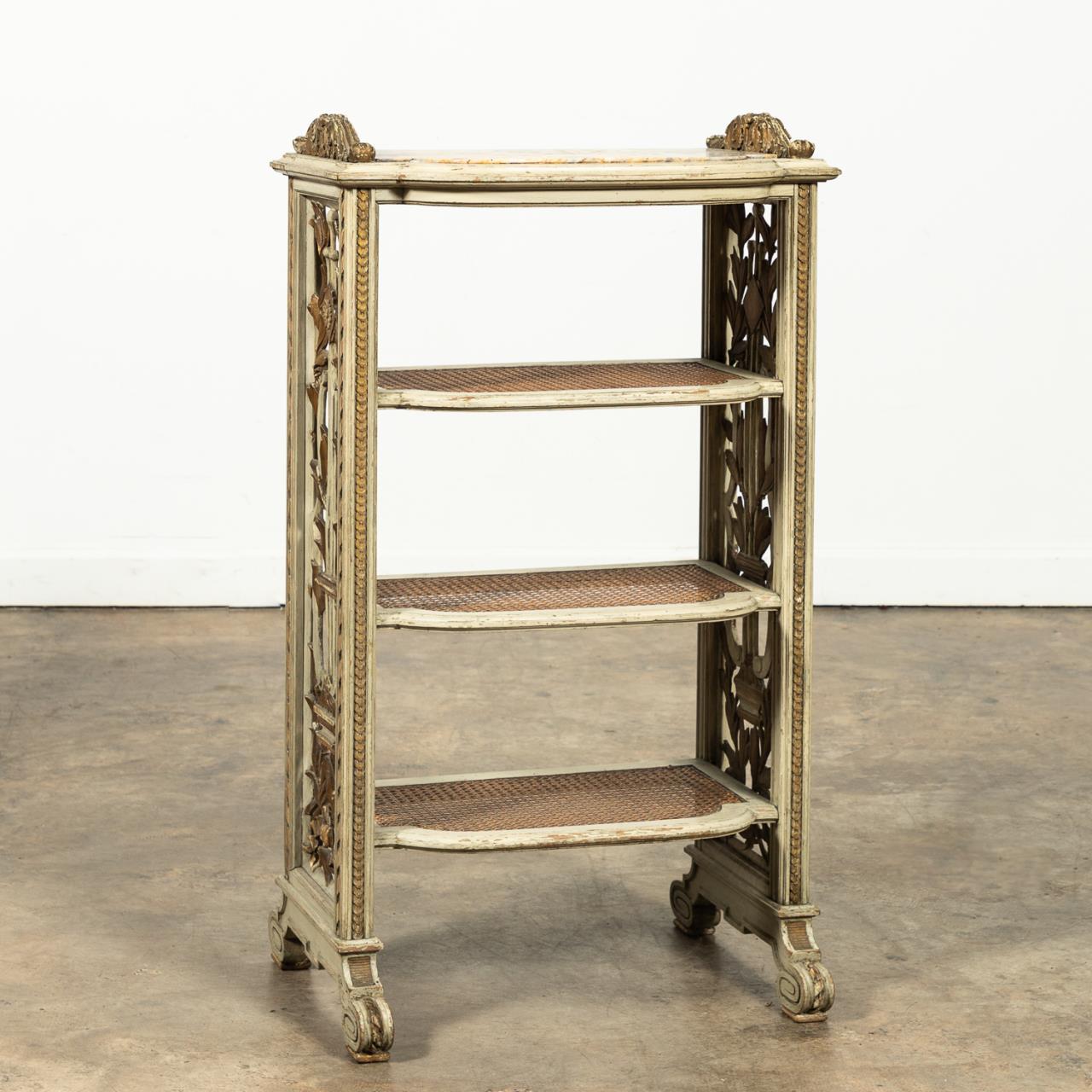 FRENCH PAINT DECORATED MARBLE TOP