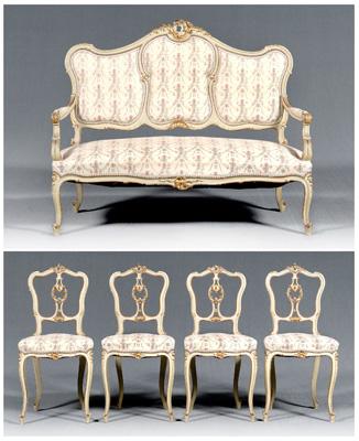 French paint decorated parlor