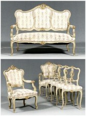 French paint decorated parlor