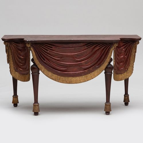 FRENCH PAINTED AND PARCEL-GILT