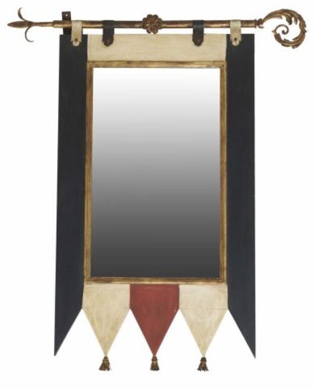 FRENCH PAINTED BANNER-FORM WALL