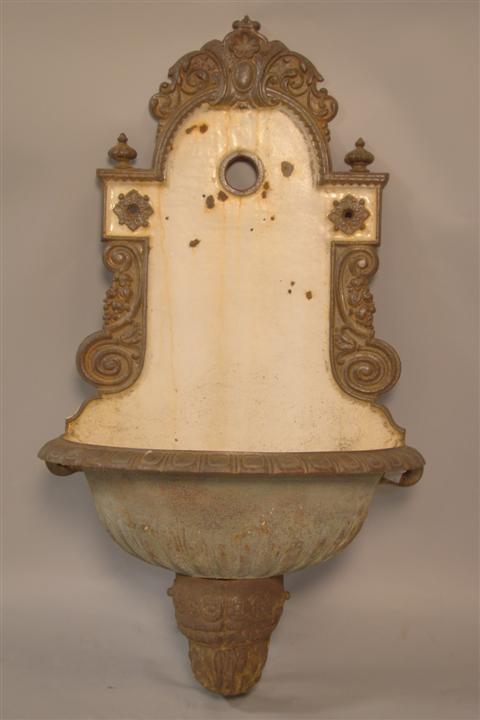 FRENCH PAINTED CAST IRON WALL