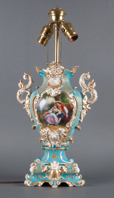 French painted parcel-gilt bleu
