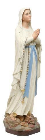 FRENCH PAINTED PLASTER OUR LADY