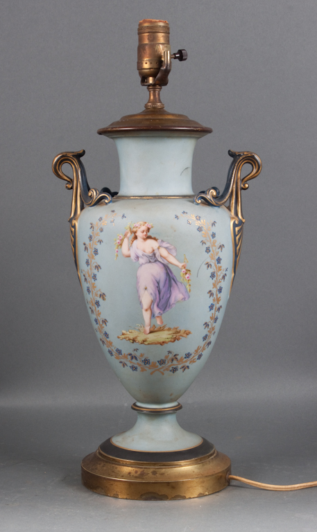 French painted porcelain vase