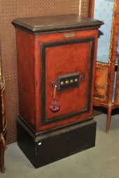 FRENCH PAINTED SAFE. Cast iron
