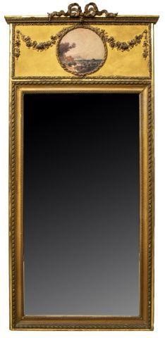 FRENCH PAINTED TRUMEAU GILTWOOD