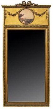 FRENCH PAINTED TRUMEAU GILTWOO