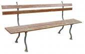 FRENCH PAINTED WOOD & CAST IRO