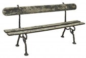 FRENCH PAINTED WOOD & CAST IRO