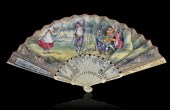 FRENCH PAINTING FAN OF FIGURE
