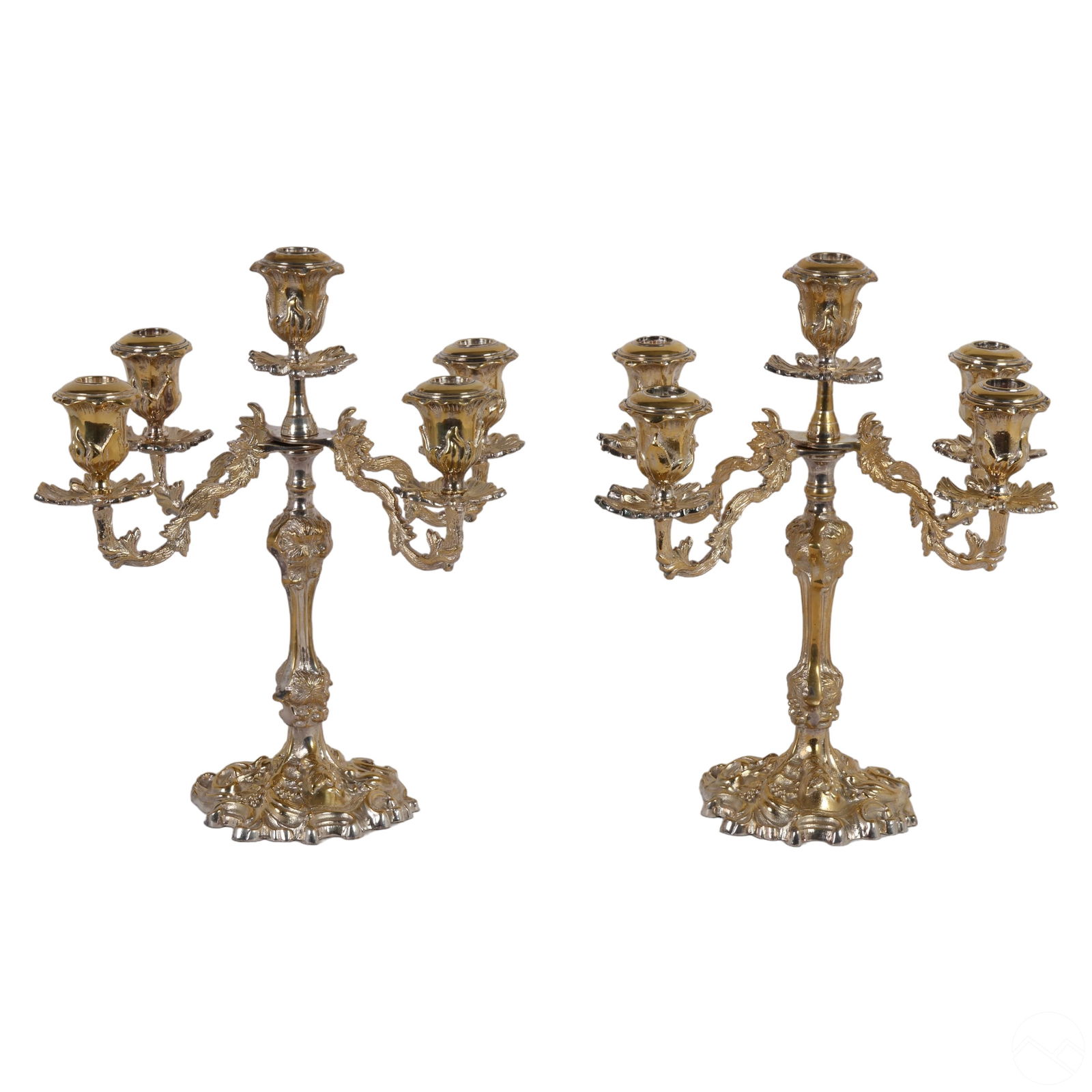 FRENCH PAIR OF GILT & SILVERED