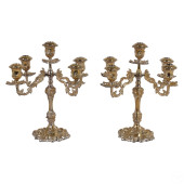 FRENCH PAIR OF GILT & SILVERED