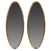 FRENCH PAIR OVAL WALL MIRRORS