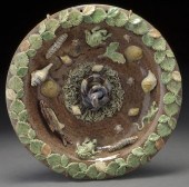 French palissy plate centered