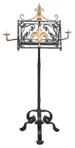 FRENCH PARCEL-GILT WROUGHT IRON
