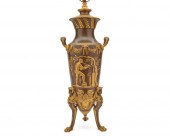 FRENCH PATINATED AND GILT BRON