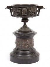 FRENCH PATINATED BRONZE AND SL