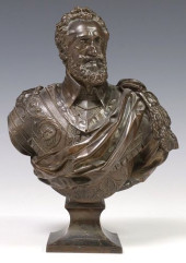 FRENCH PATINATED BRONZE BUST O