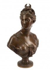 FRENCH PATINATED BRONZE BUST O