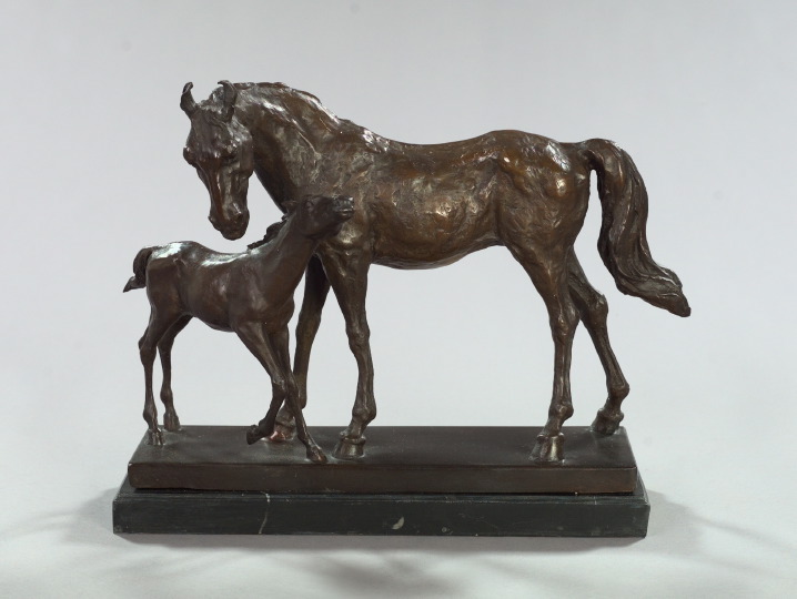 French Patinated Bronze Equine
