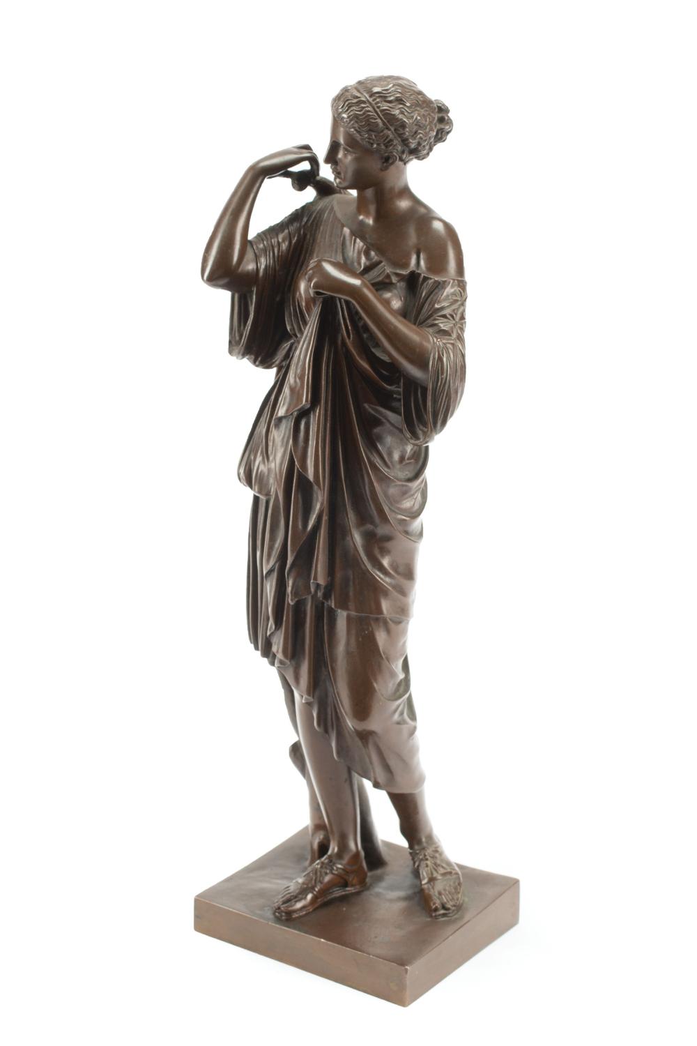 FRENCH PATINATED BRONZE OF "DIANA