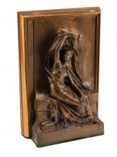 FRENCH PATINATED BRONZE PLAQUE