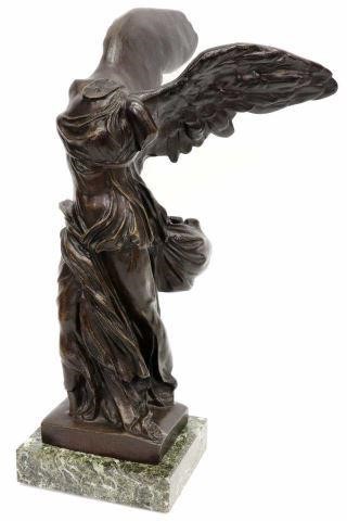 FRENCH PATINATED BRONZE WINGED